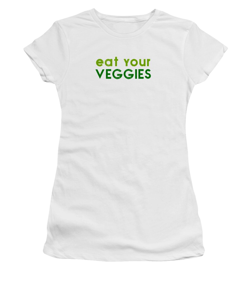  Women's T-Shirt featuring the drawing Eat your veggies - two greens by Charlie Szoradi