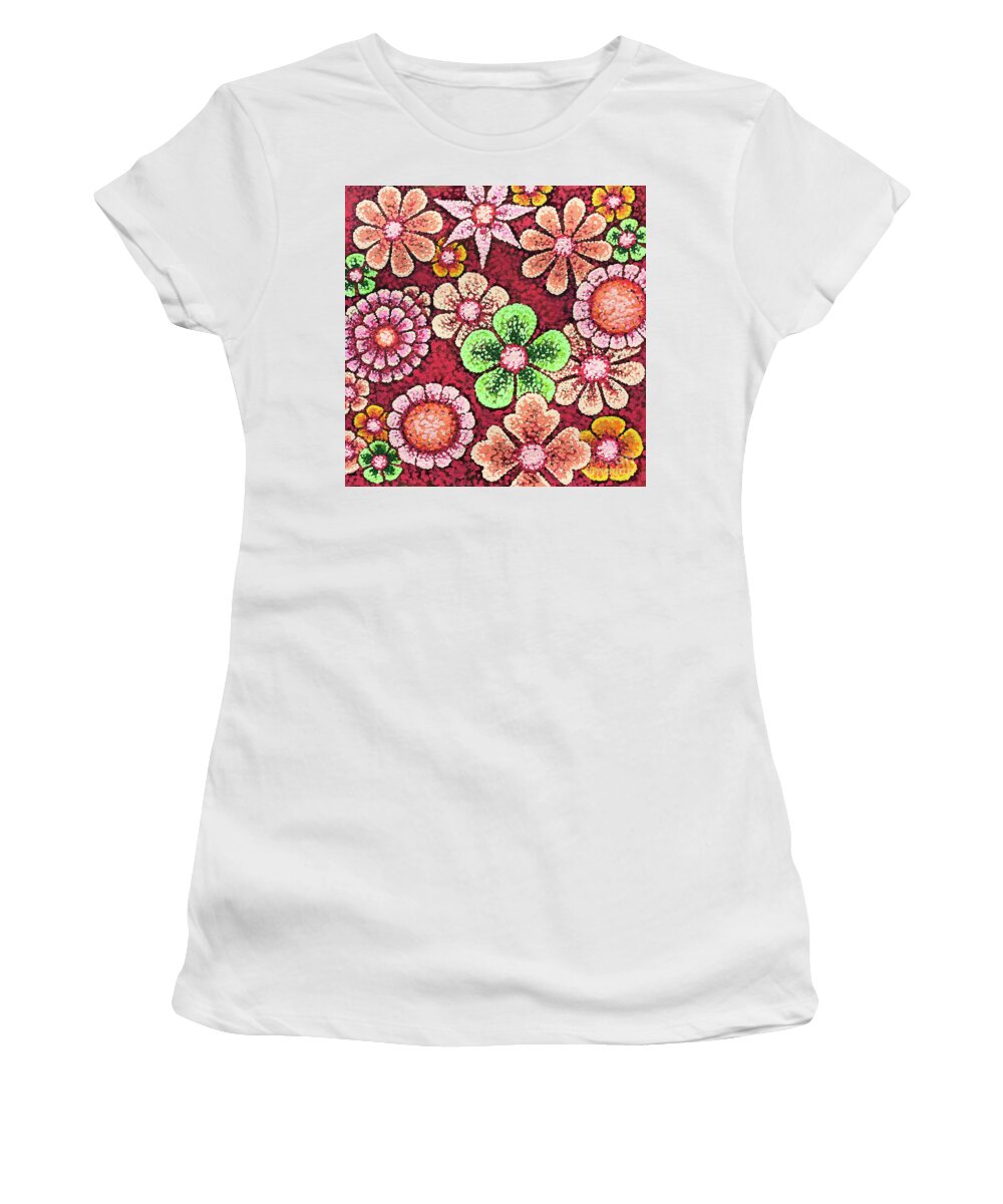 Floral Women's T-Shirt featuring the painting Efflorescent 5 by Amy E Fraser