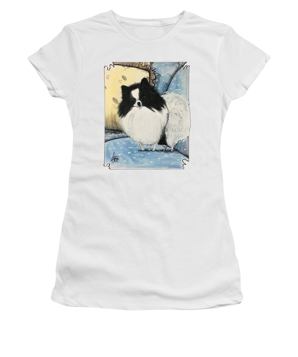 Ellis Women's T-Shirt featuring the drawing Ellis 4540 by Canine Caricatures By John LaFree