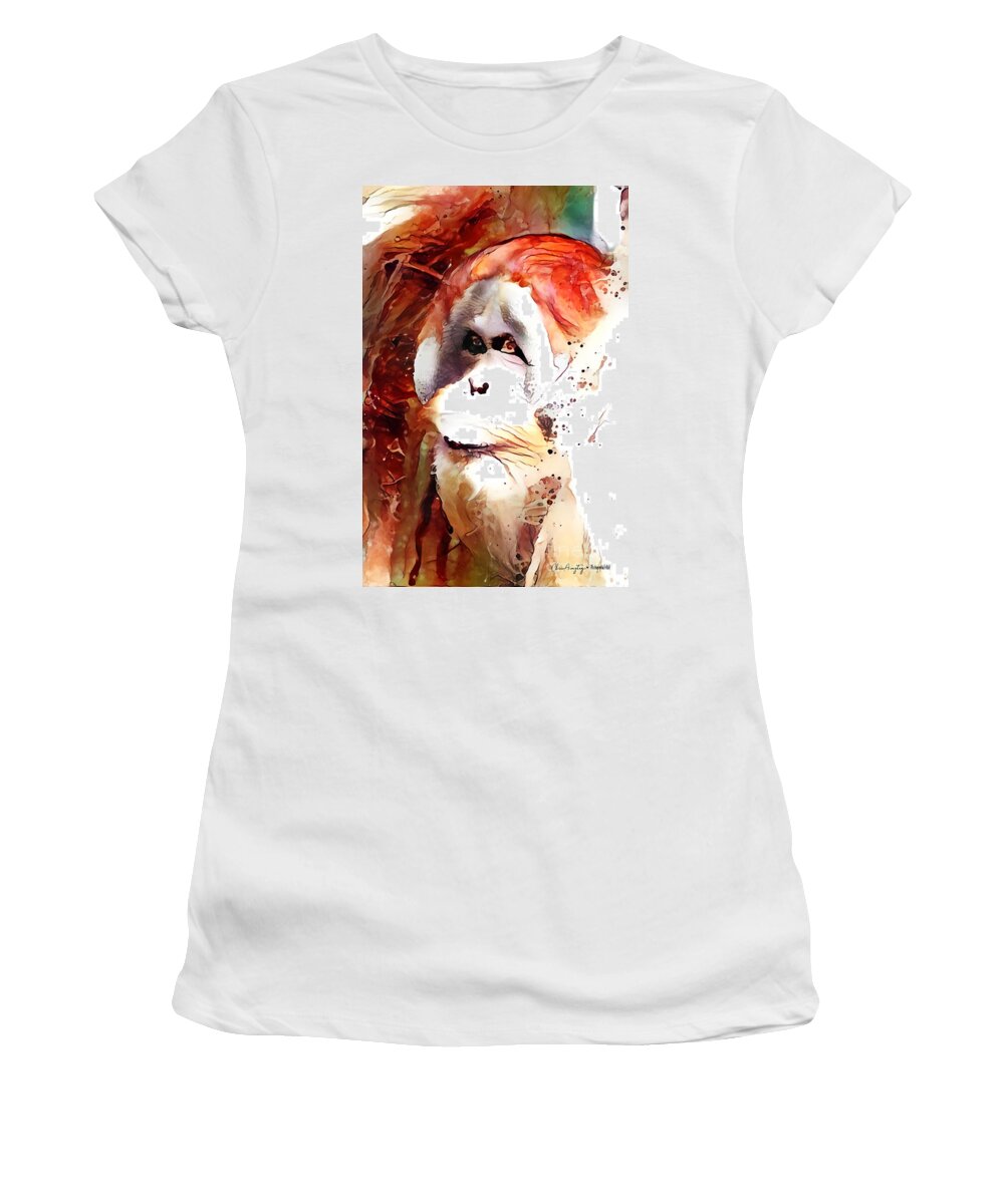 Orangutang Women's T-Shirt featuring the painting Endangered by Chris Armytage