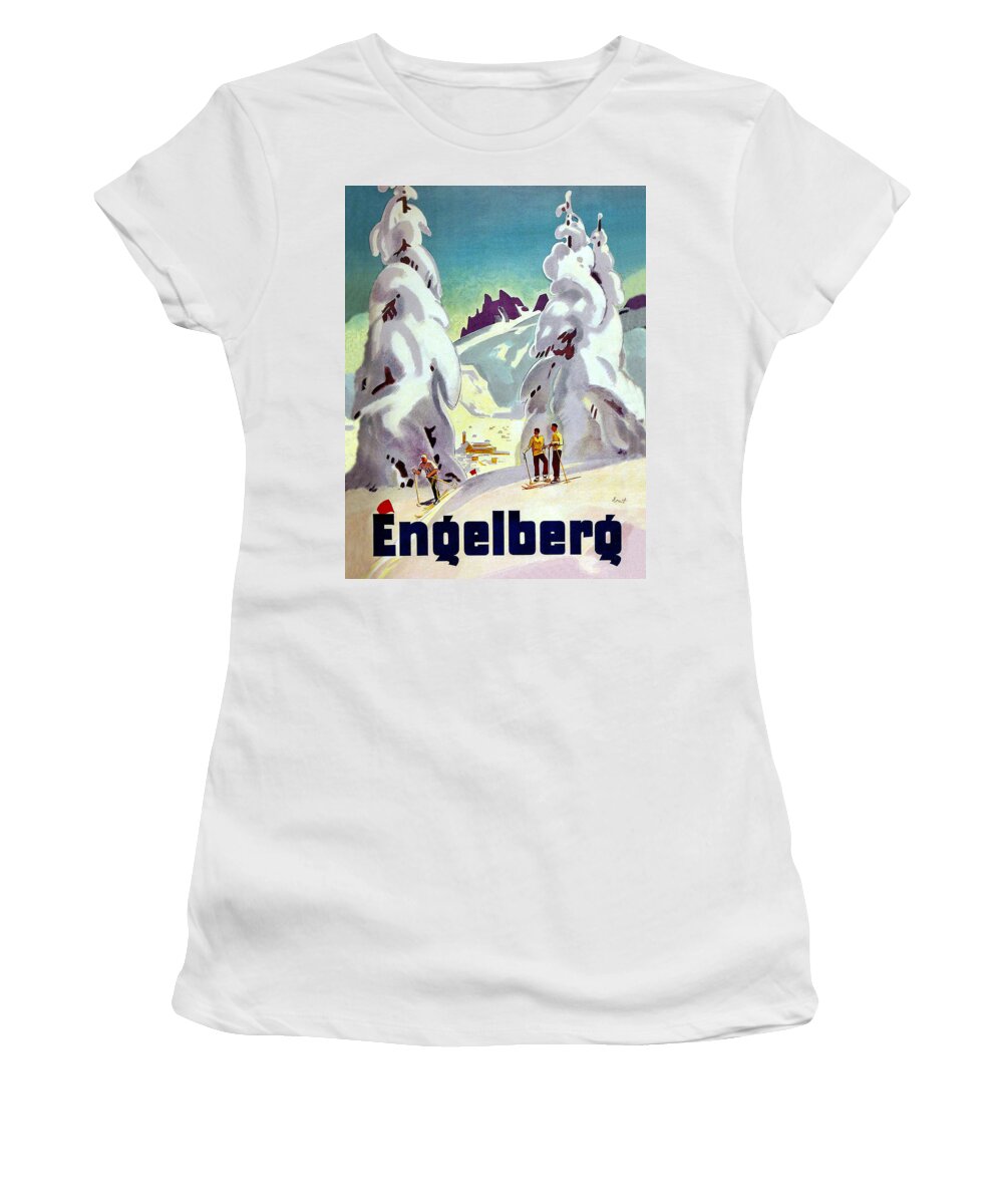 Engelberg Women's T-Shirt featuring the digital art Engelberg by Long Shot