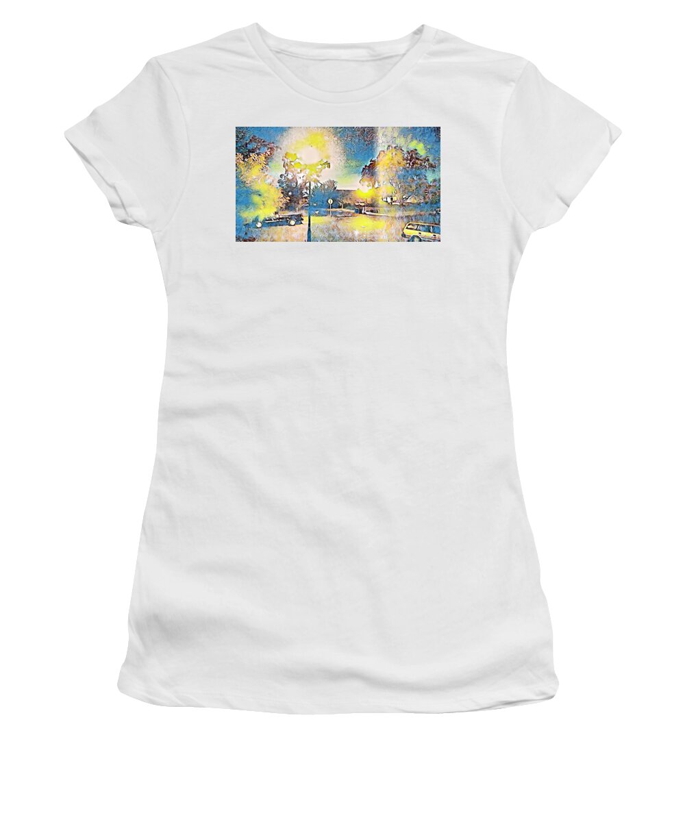 Street Women's T-Shirt featuring the photograph Evening lights by Steven Wills