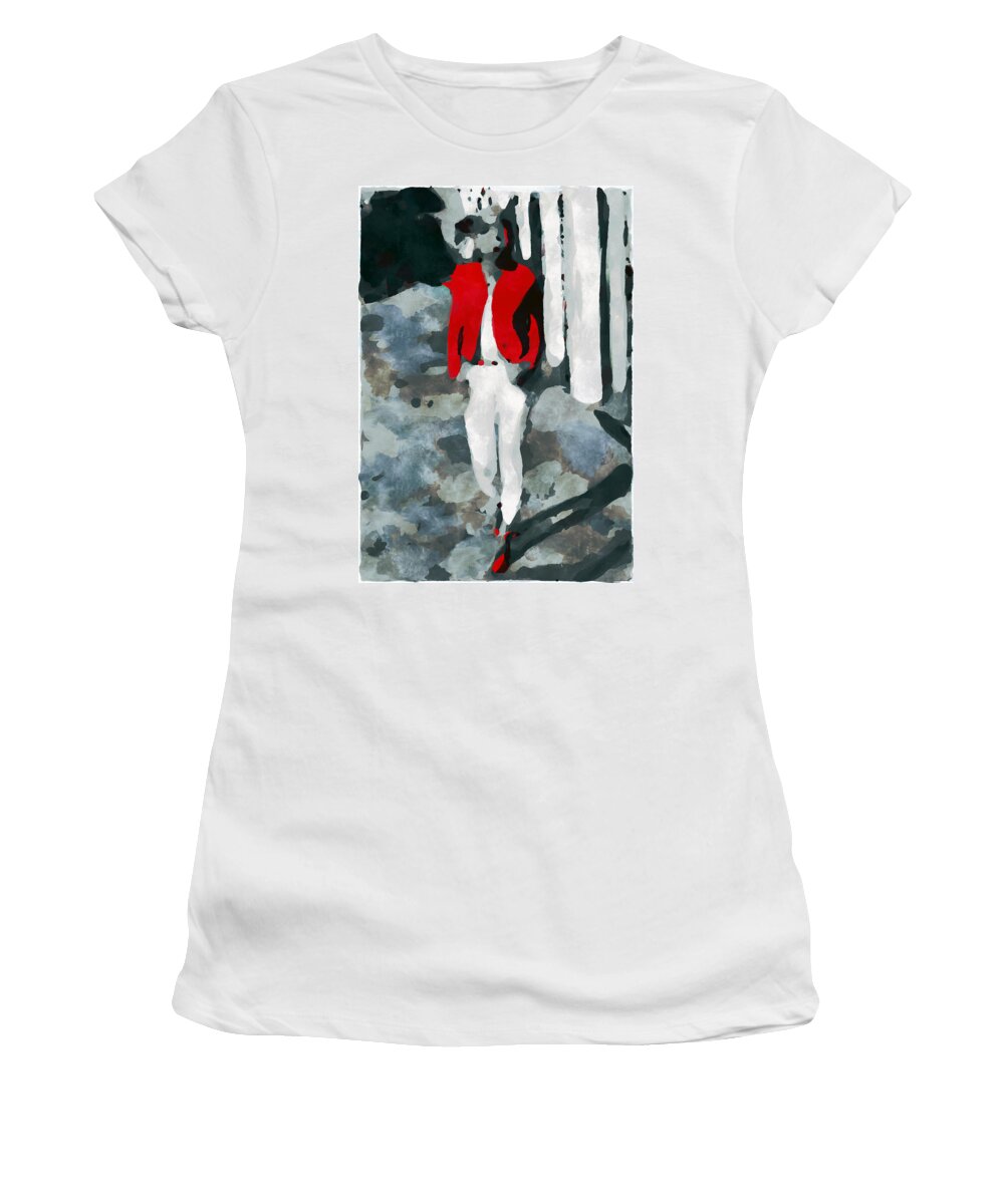 Abstract Women's T-Shirt featuring the painting Experiment 1 by Chris Butler