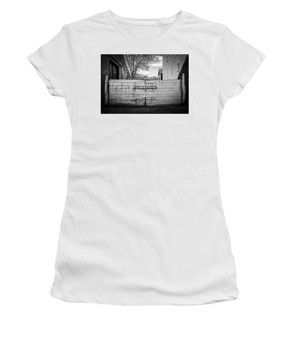 Farm Women's T-Shirt featuring the photograph Farm Gate by Steve Stanger