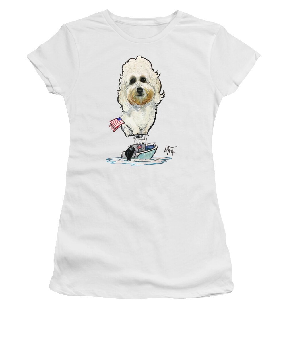 Fecci 4473 Women's T-Shirt featuring the drawing Fecci 4473 by Canine Caricatures By John LaFree
