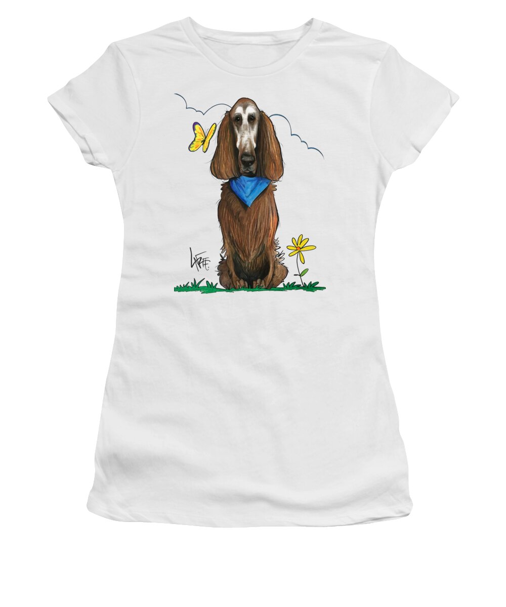 Fernandez Women's T-Shirt featuring the drawing Fernandez 3571 by Canine Caricatures By John LaFree