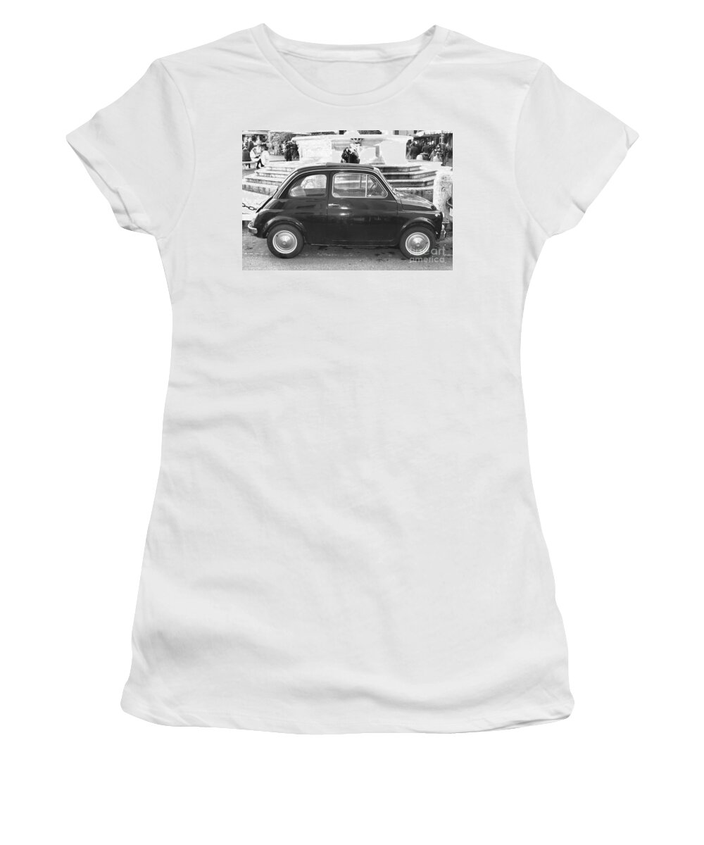 Italy Women's T-Shirt featuring the photograph Fiat Cinquecento Black in Rome by Stefano Senise