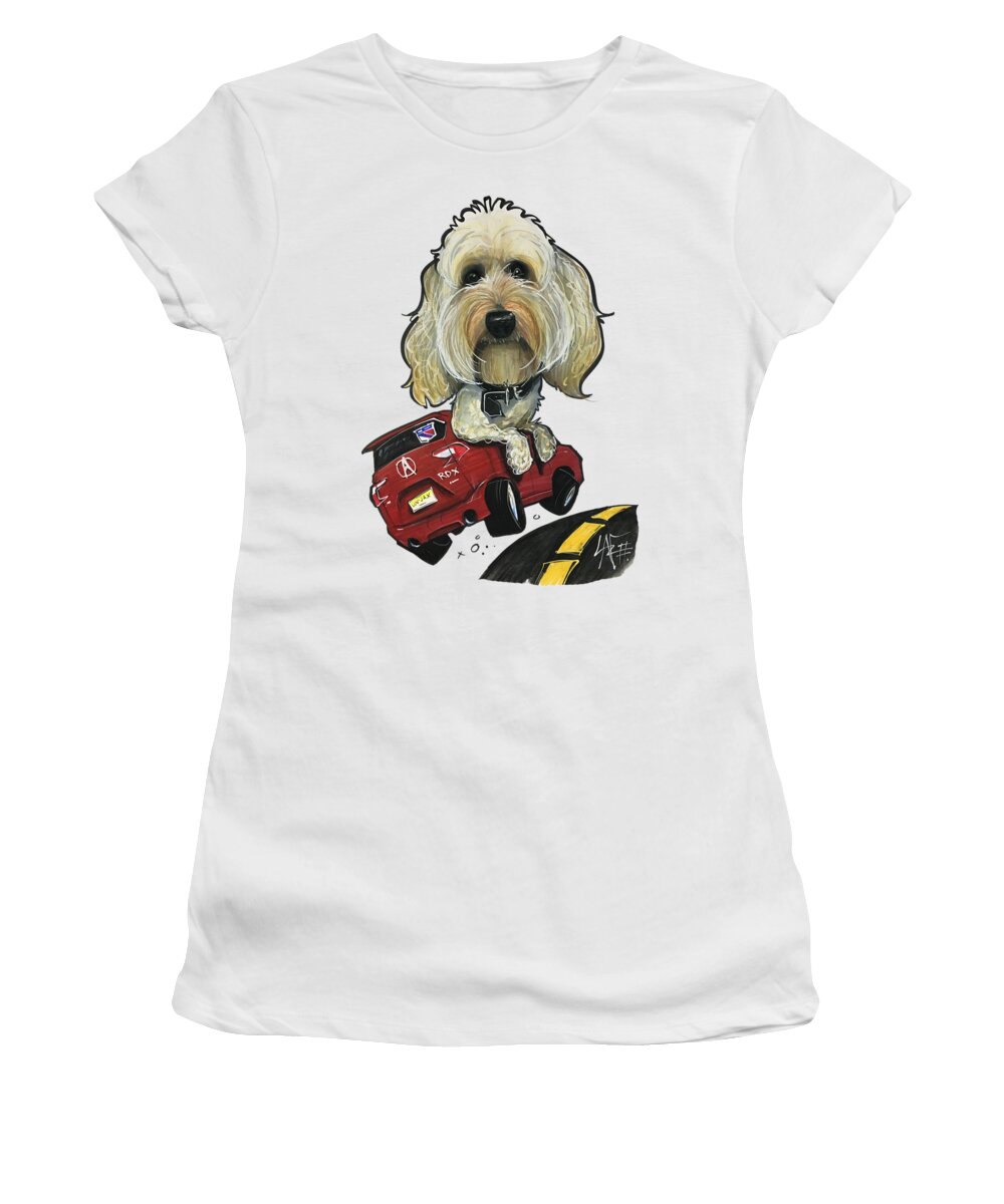 Fier 4777 Women's T-Shirt featuring the drawing Fier 4777 by Canine Caricatures By John LaFree