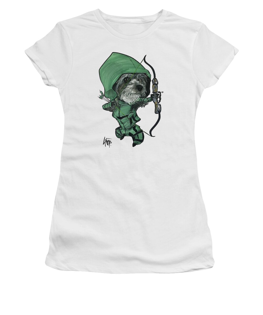 Figueroa 4553 Women's T-Shirt featuring the drawing Figueroa 4553 by Canine Caricatures By John LaFree