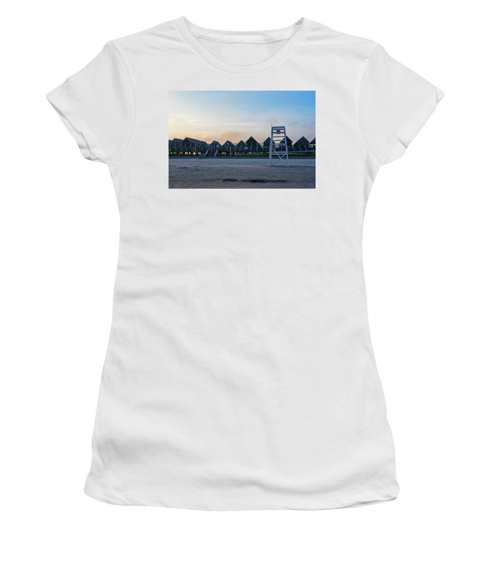 Newport Women's T-Shirt featuring the photograph First Beach Beach Houses Newport Rhode Island RI by Toby McGuire