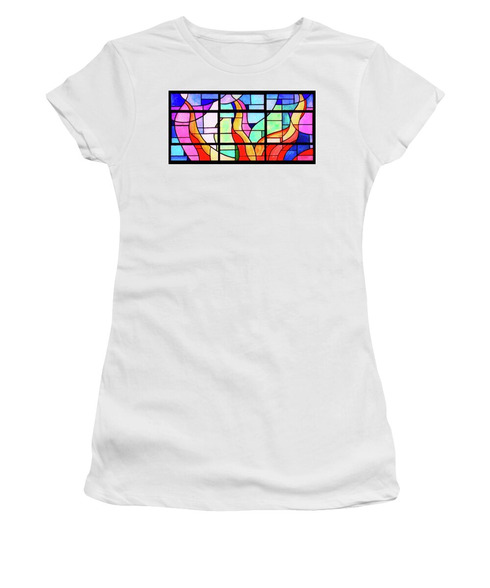 Watercolor Women's T-Shirt featuring the digital art Flames by Rick Wicker