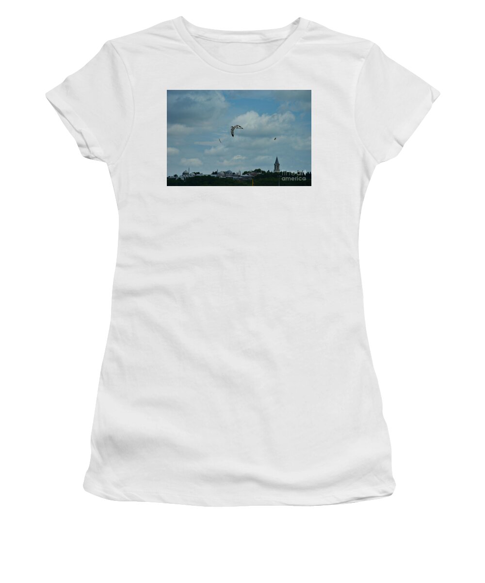Istanbul Women's T-Shirt featuring the photograph Flight over Istanbul by Yavor Mihaylov