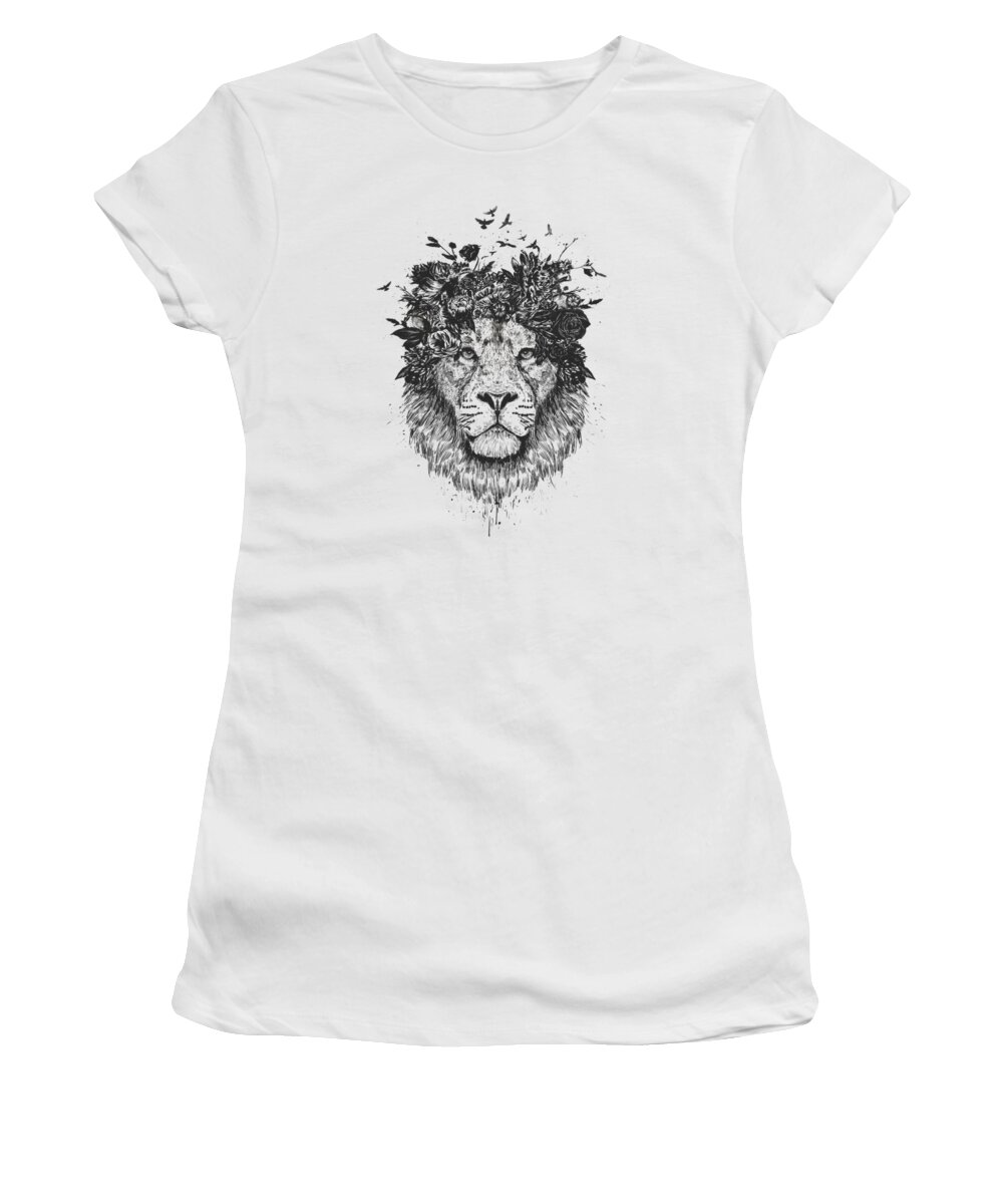 Floral lion Women's T-Shirt for Sale by Balazs Solti