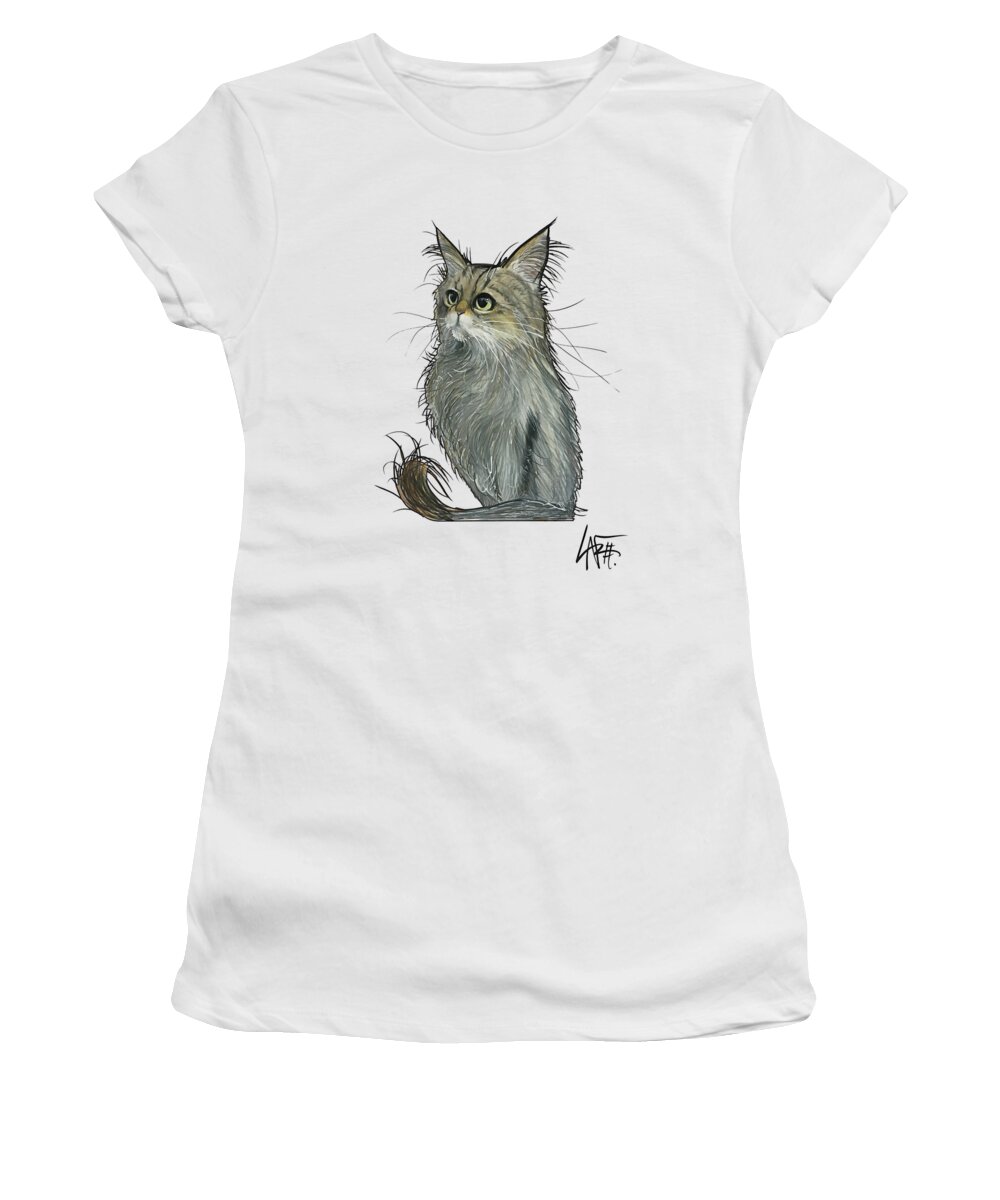 Flores 4581 Women's T-Shirt featuring the drawing Flores 4581 by Canine Caricatures By John LaFree