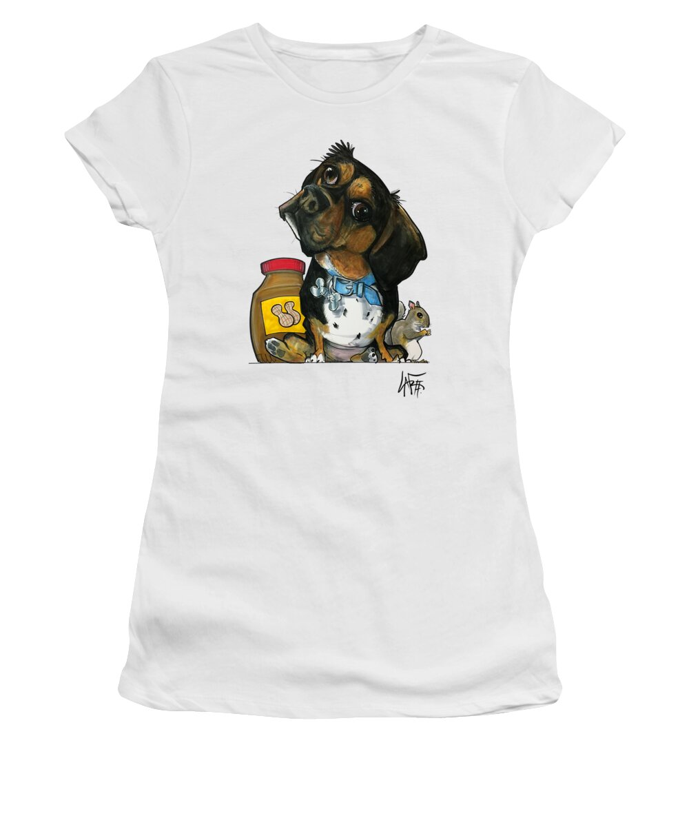 Fraser 4557 Women's T-Shirt featuring the drawing Fraser 4557 by Canine Caricatures By John LaFree
