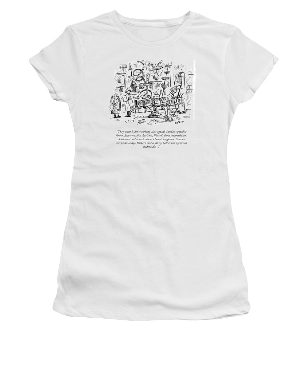 They Want Biden's Working-class Appeal Women's T-Shirt featuring the drawing Freankenstein's Monster by David Sipress