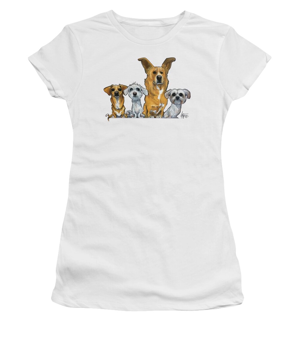 Gagnon Women's T-Shirt featuring the drawing Gagnon 5221 by Canine Caricatures By John LaFree