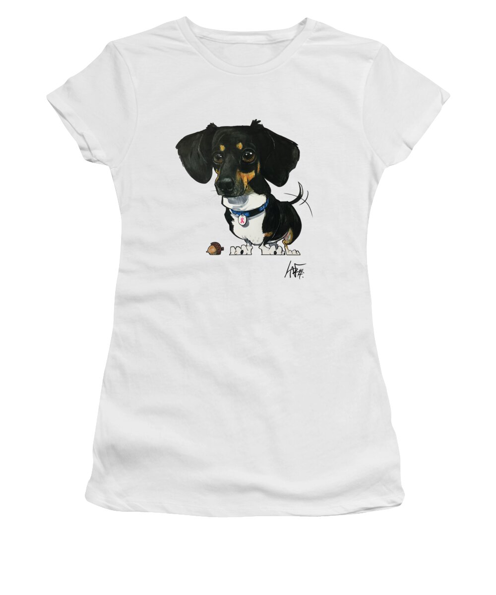 Gamez Women's T-Shirt featuring the drawing Gamez 4390 by Canine Caricatures By John LaFree