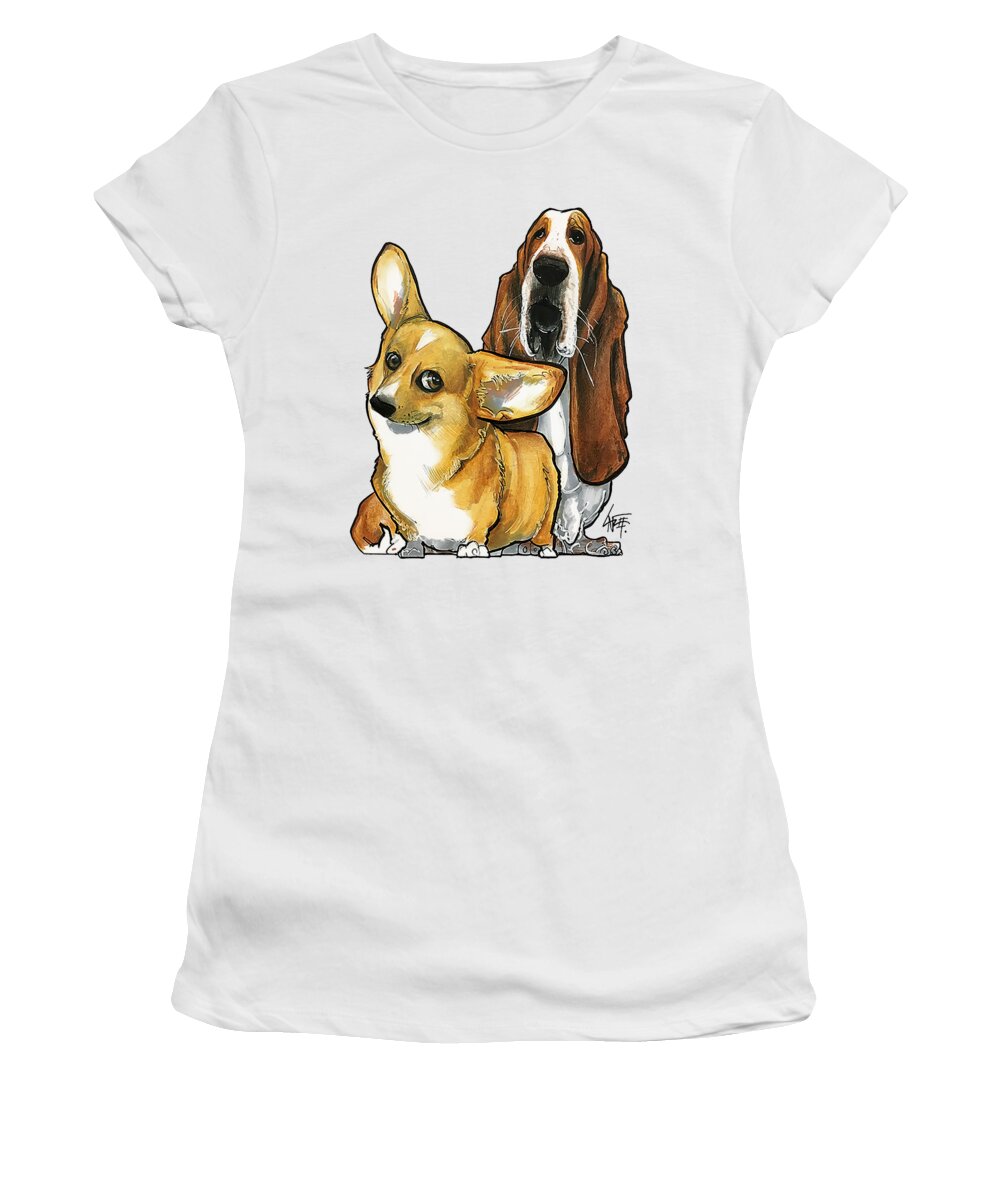 Gardner 2465 Women's T-Shirt featuring the drawing Gardner 2465 by Canine Caricatures By John LaFree