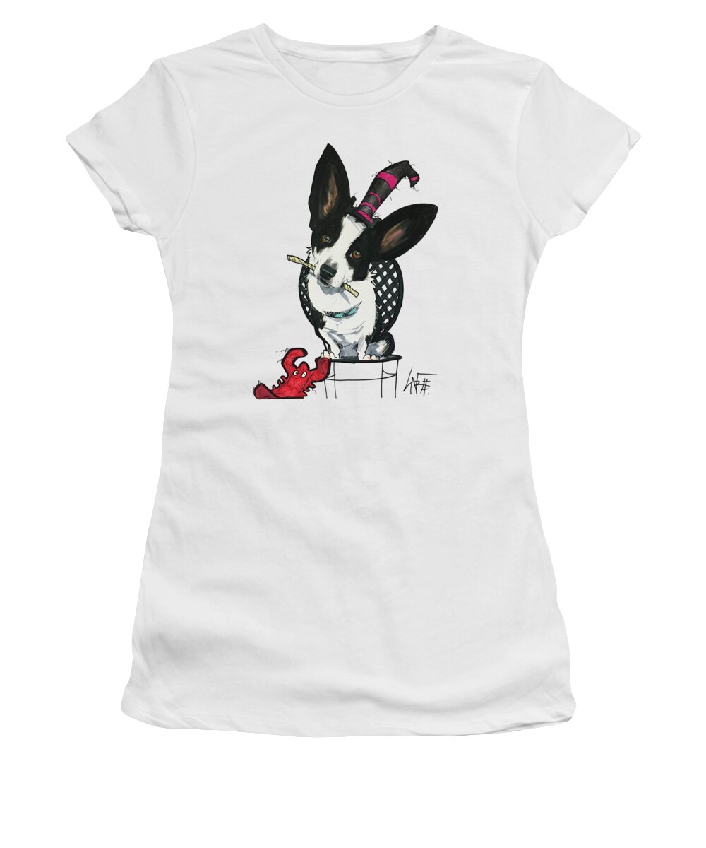 Garza 4551 Women's T-Shirt featuring the drawing Garza 4551 by Canine Caricatures By John LaFree