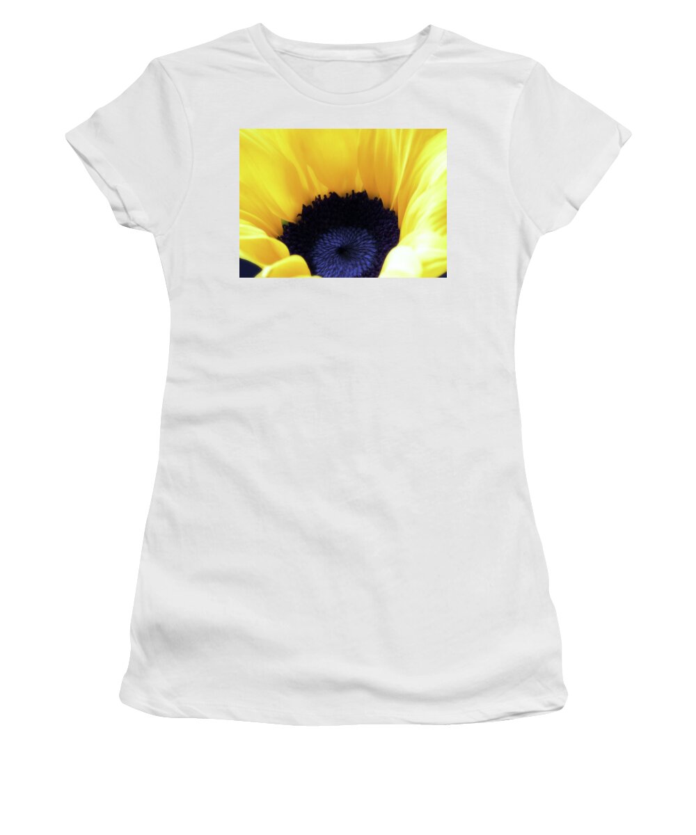 Sunflower Women's T-Shirt featuring the photograph Glorious Sunflower Closeup by Johanna Hurmerinta