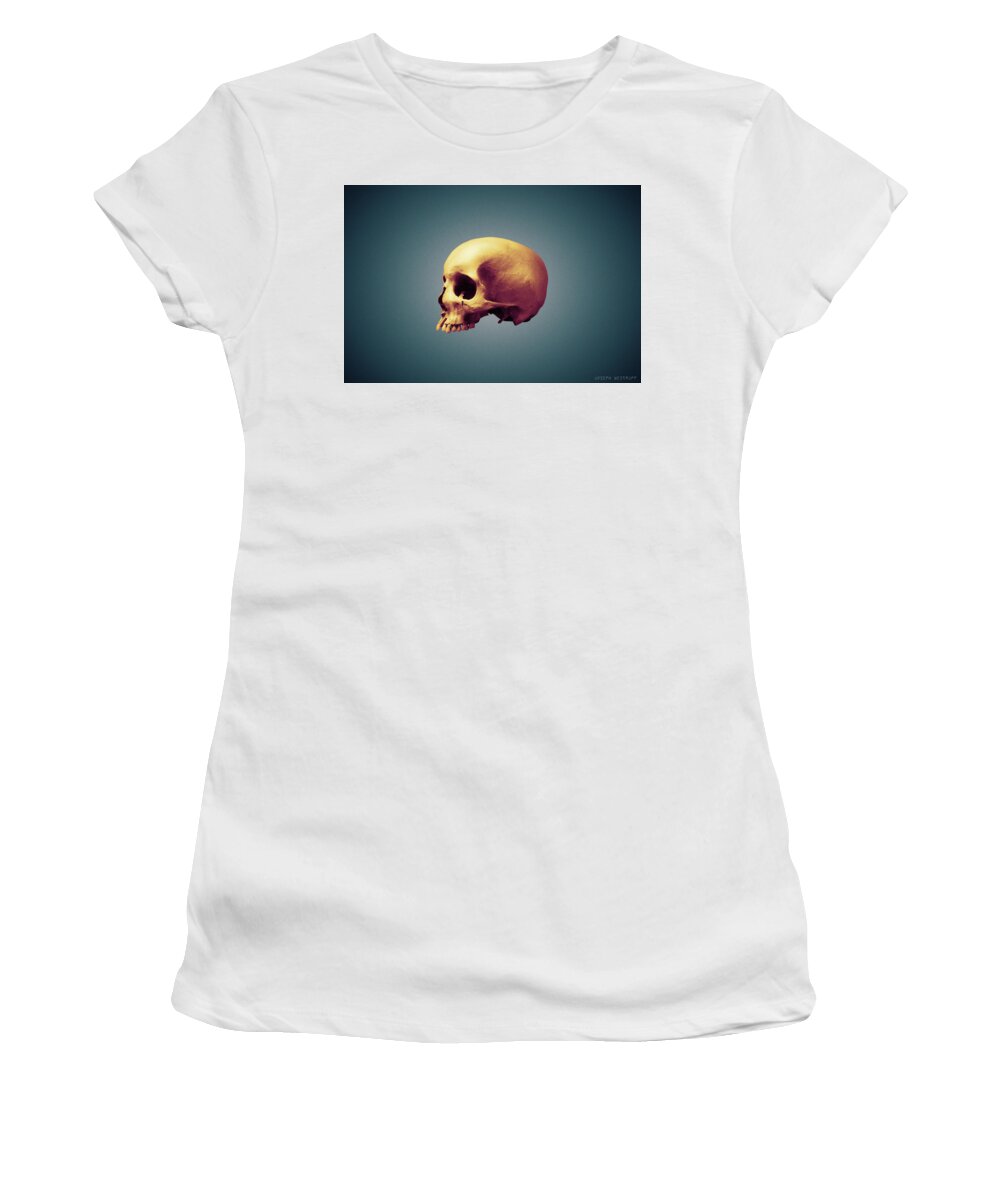 Skull Art Women's T-Shirt featuring the photograph Golden Child by Joseph Westrupp