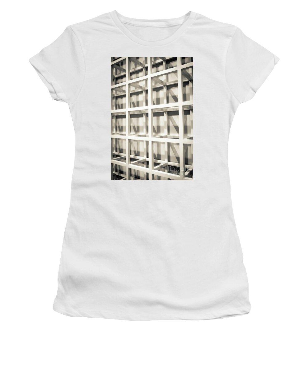 Grid Women's T-Shirt featuring the photograph Grid Abstract Washington DC by Edward Fielding