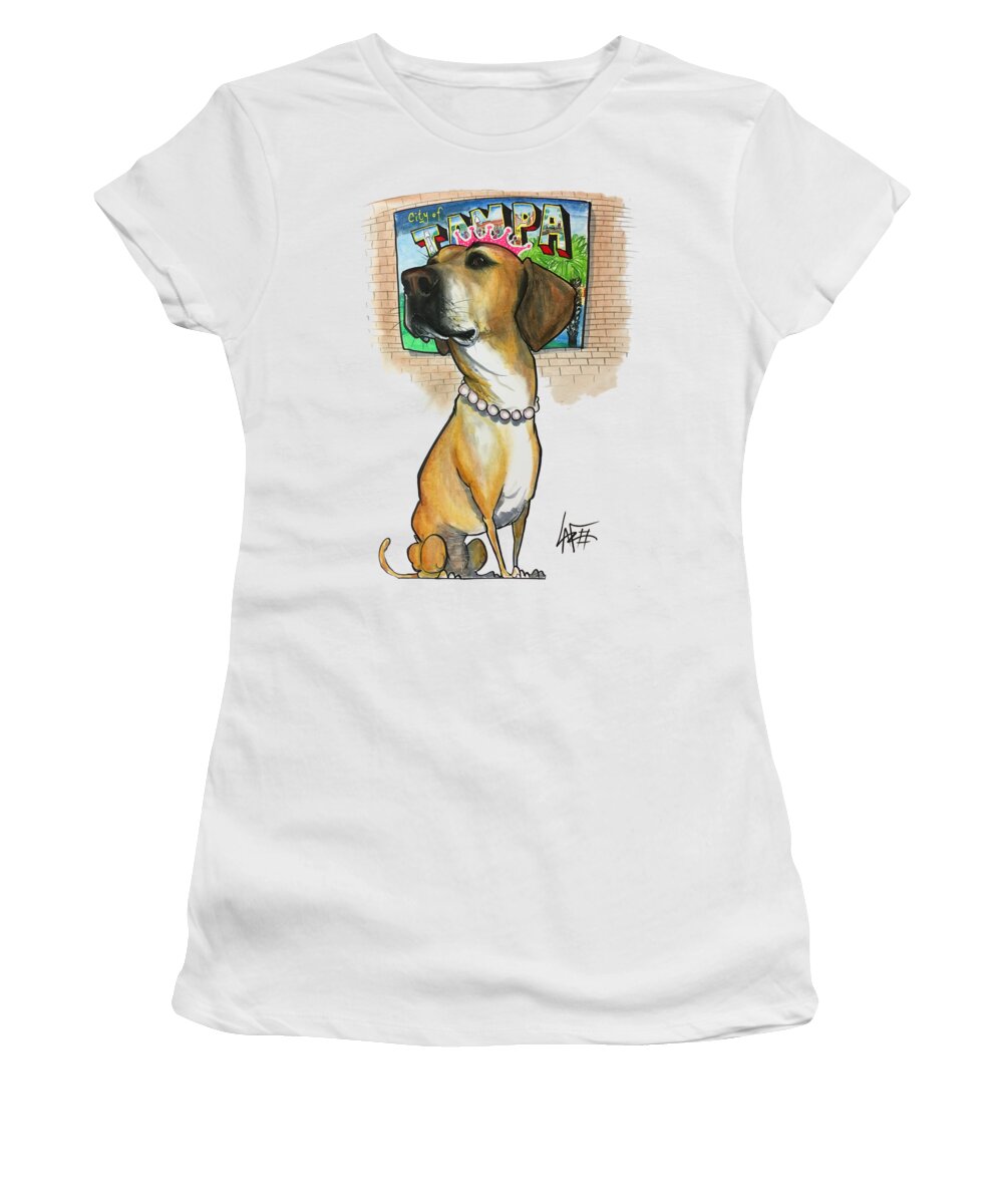 Gutierrez 4477 Women's T-Shirt featuring the drawing Gutierrez 4477 by Canine Caricatures By John LaFree