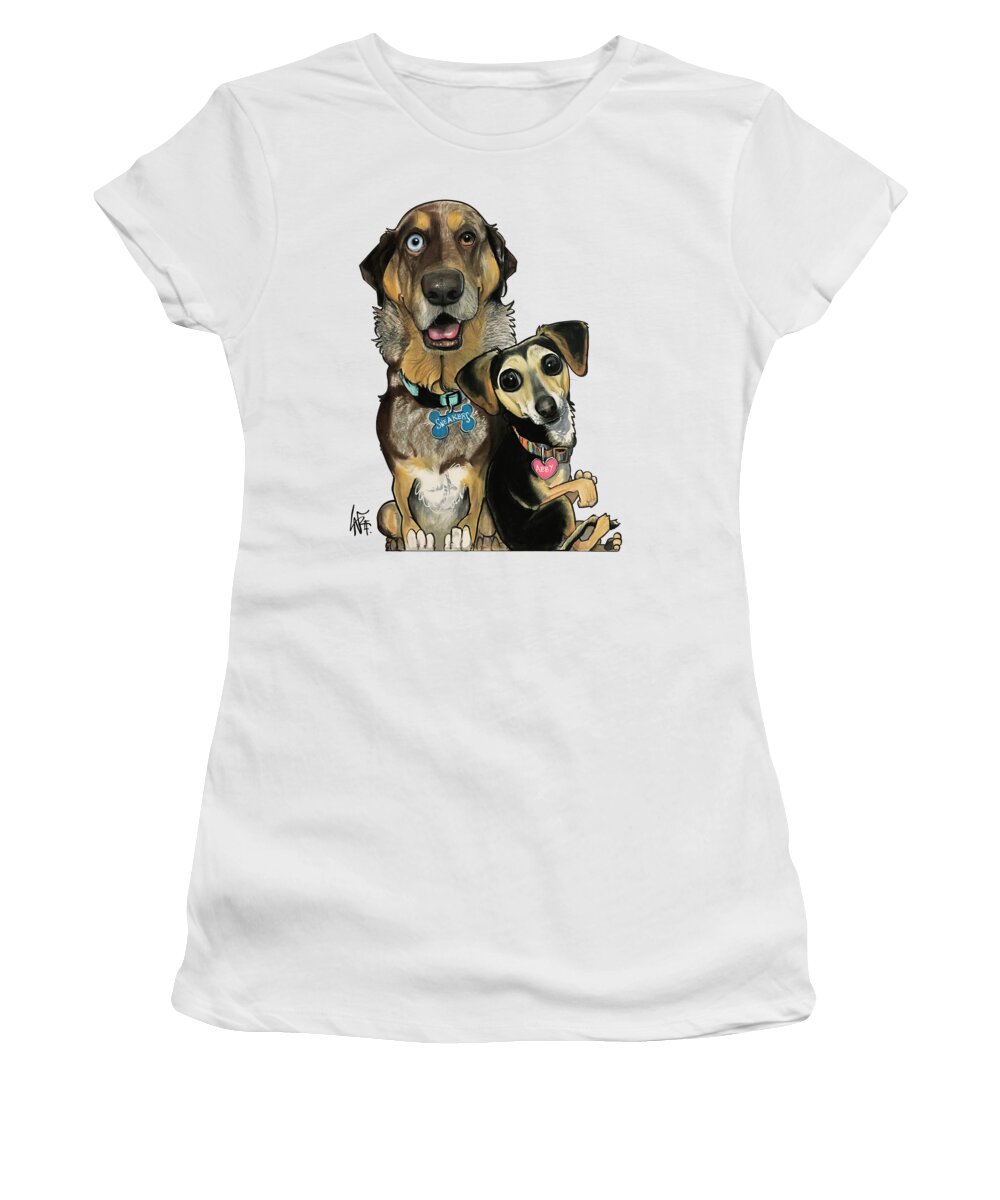 Hagen Women's T-Shirt featuring the drawing Hagen 5061 by Canine Caricatures By John LaFree
