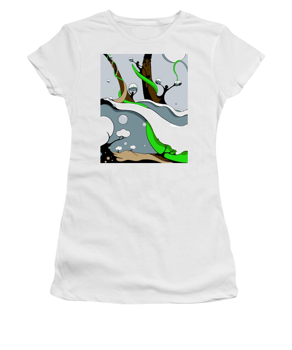 Vines Women's T-Shirt featuring the drawing Half Full by Craig Tilley