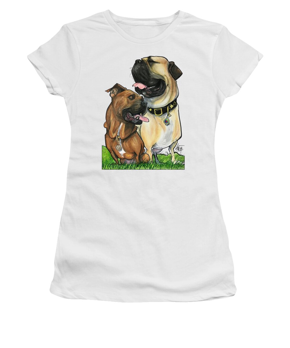 Halverson 4570 Women's T-Shirt featuring the drawing Halverson 4570 by Canine Caricatures By John LaFree