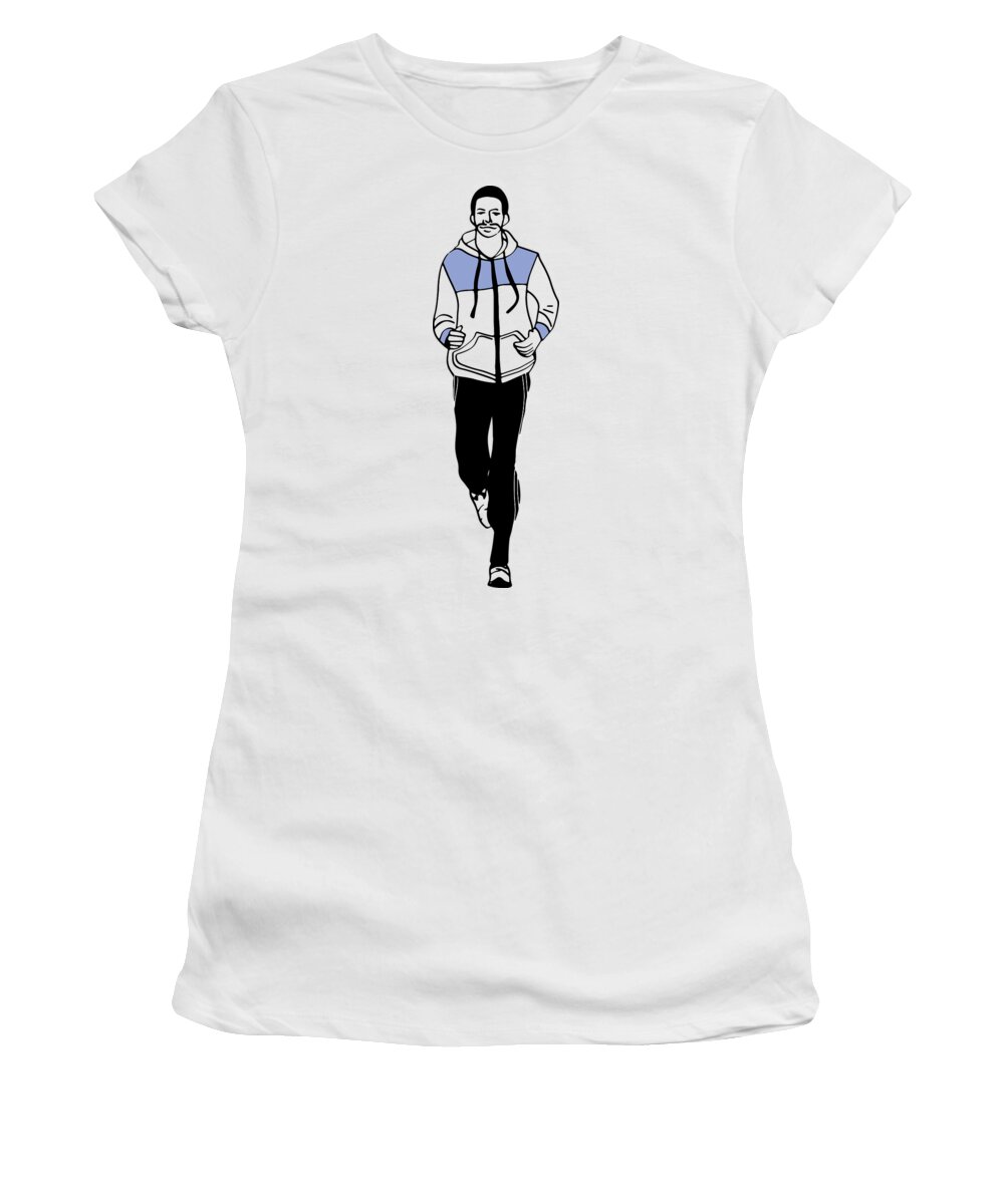 Happy Women's T-Shirt featuring the digital art Happy Jogger by Piotr Dulski