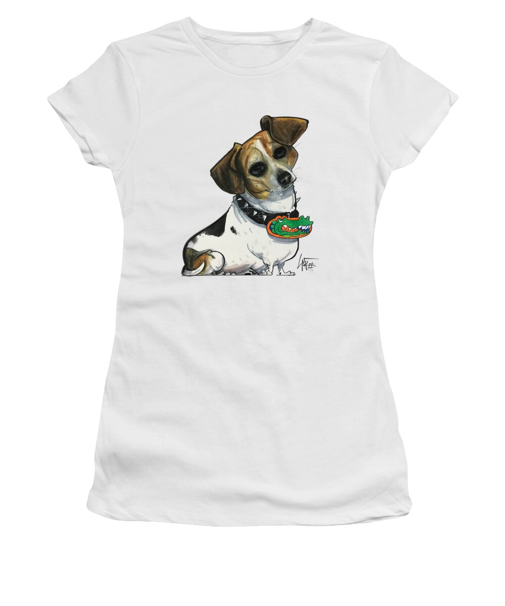Harrell 4530 Women's T-Shirt featuring the drawing Harrell 4530 by Canine Caricatures By John LaFree