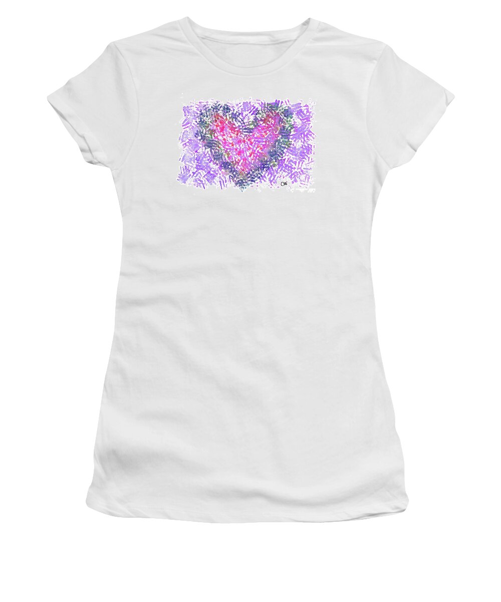 Heart 1007 Women's T-Shirt featuring the digital art Heart 1007 by Corinne Carroll