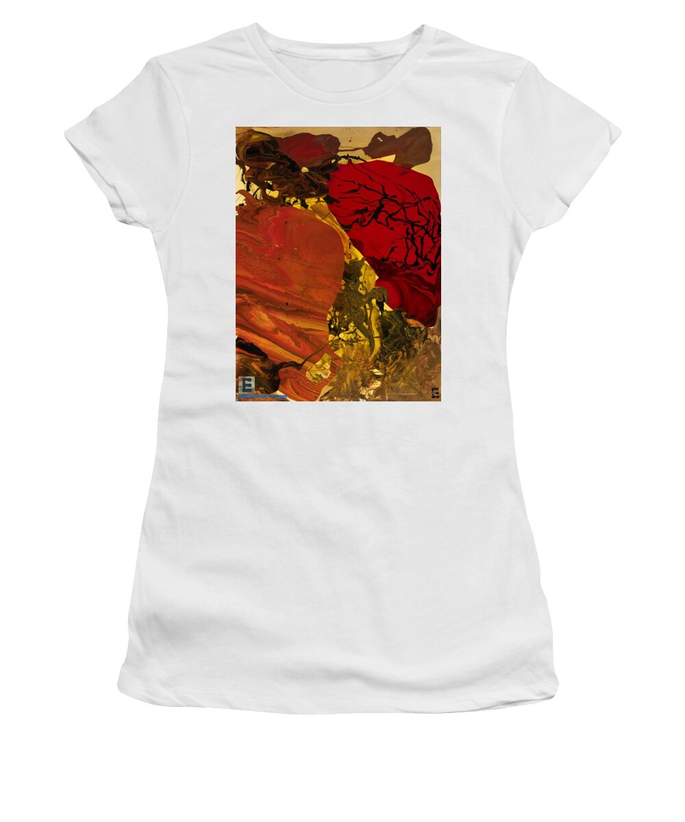 Oil On Canvas Women's T-Shirt featuring the painting Heart Division by Eva Amsellem