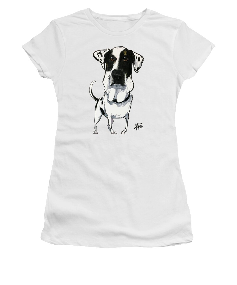Hellmich Women's T-Shirt featuring the drawing Hellmich 5145 MAYBELLE by Canine Caricatures By John LaFree