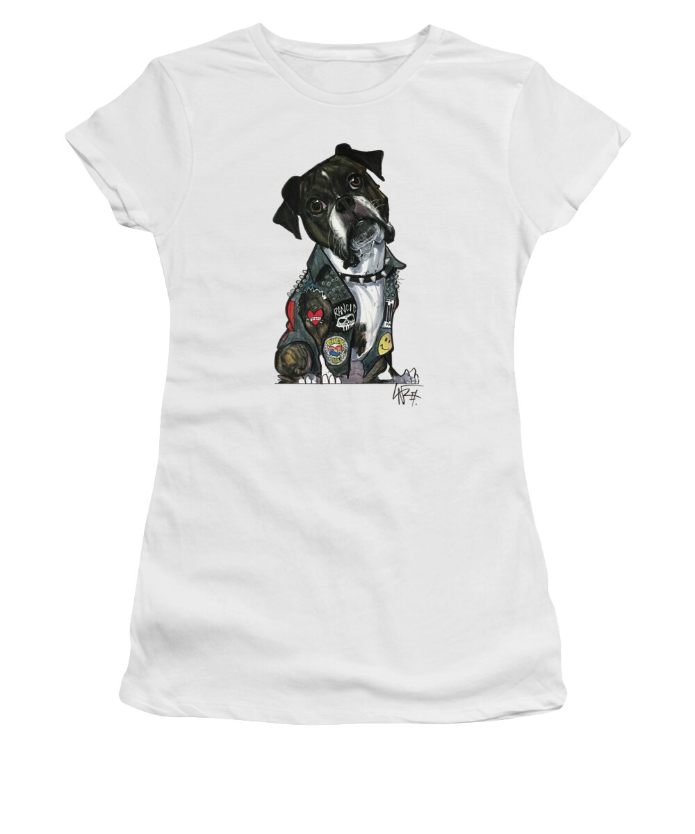 Holzermer Gc1pet045 Women's T-Shirt featuring the drawing Holzermer GC1PET045 by Canine Caricatures By John LaFree