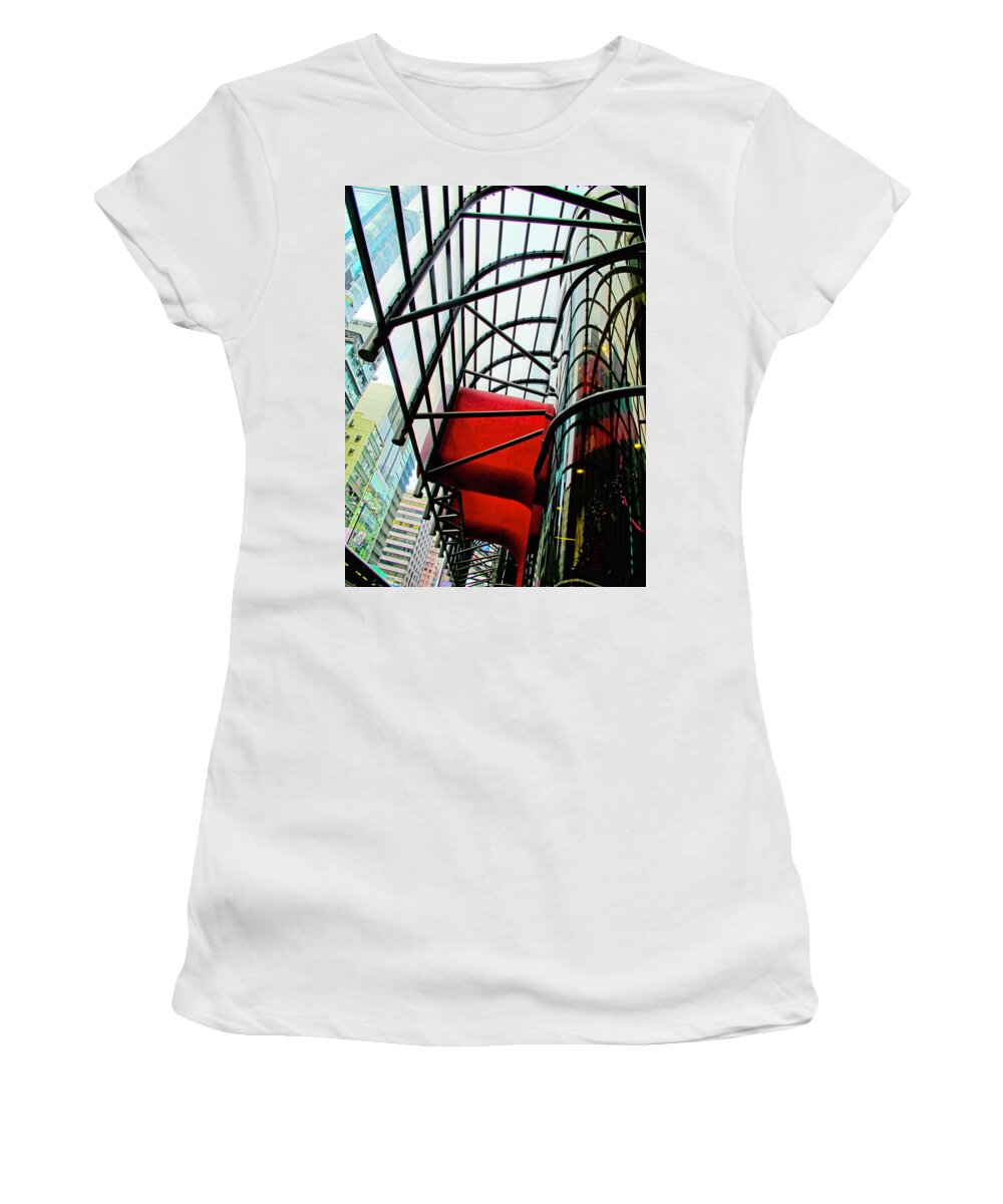 Architecture Women's T-Shirt featuring the photograph Hong Kong Abstract 2 by Rochelle Berman