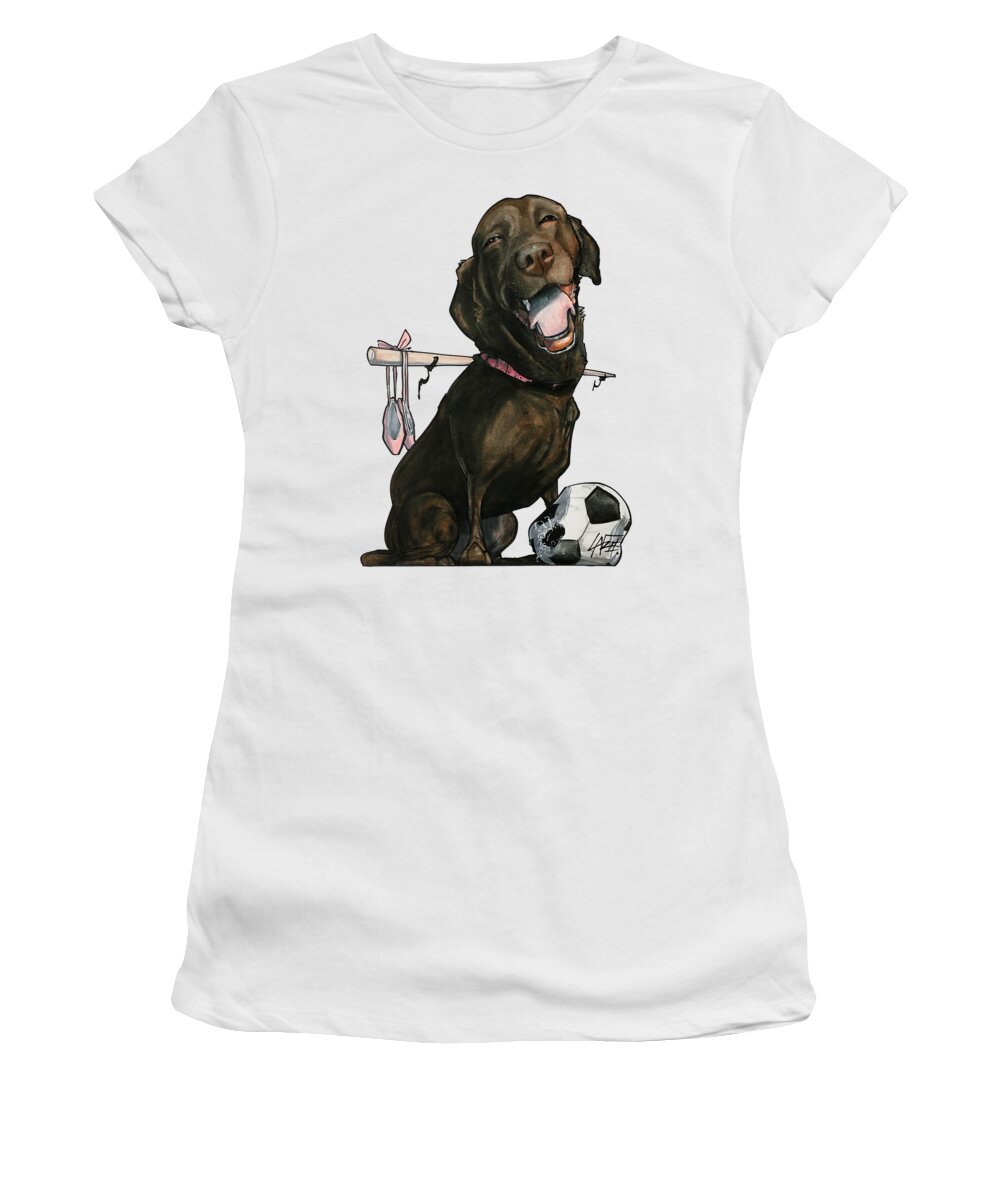 3606 Women's T-Shirt featuring the drawing 3606 Hosta by Canine Caricatures By John LaFree
