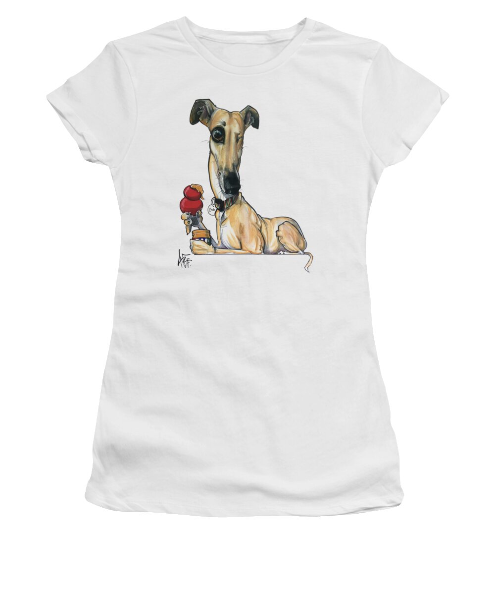 Hubbard Women's T-Shirt featuring the drawing Hubbard 5162 BOB by Canine Caricatures By John LaFree