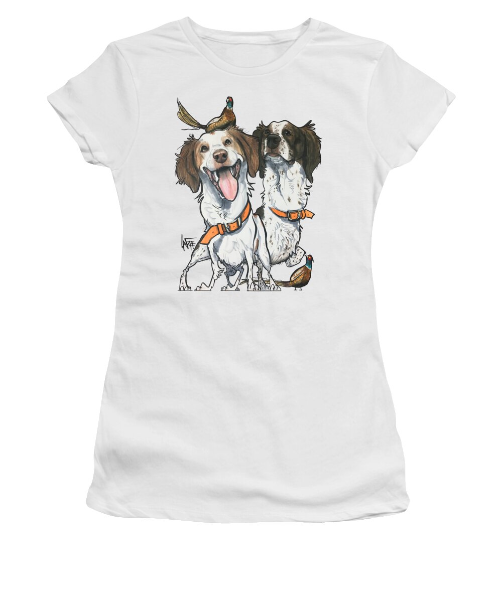 Hunt Women's T-Shirt featuring the drawing Hunt 4805 by Canine Caricatures By John LaFree