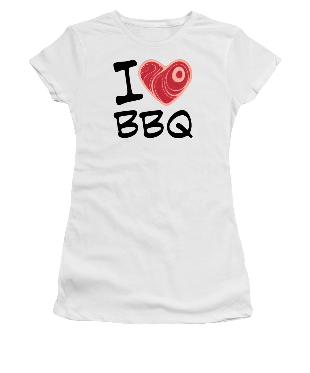 Barbecue Women's T-Shirt featuring the digital art I Love BBQ by John Schwegel