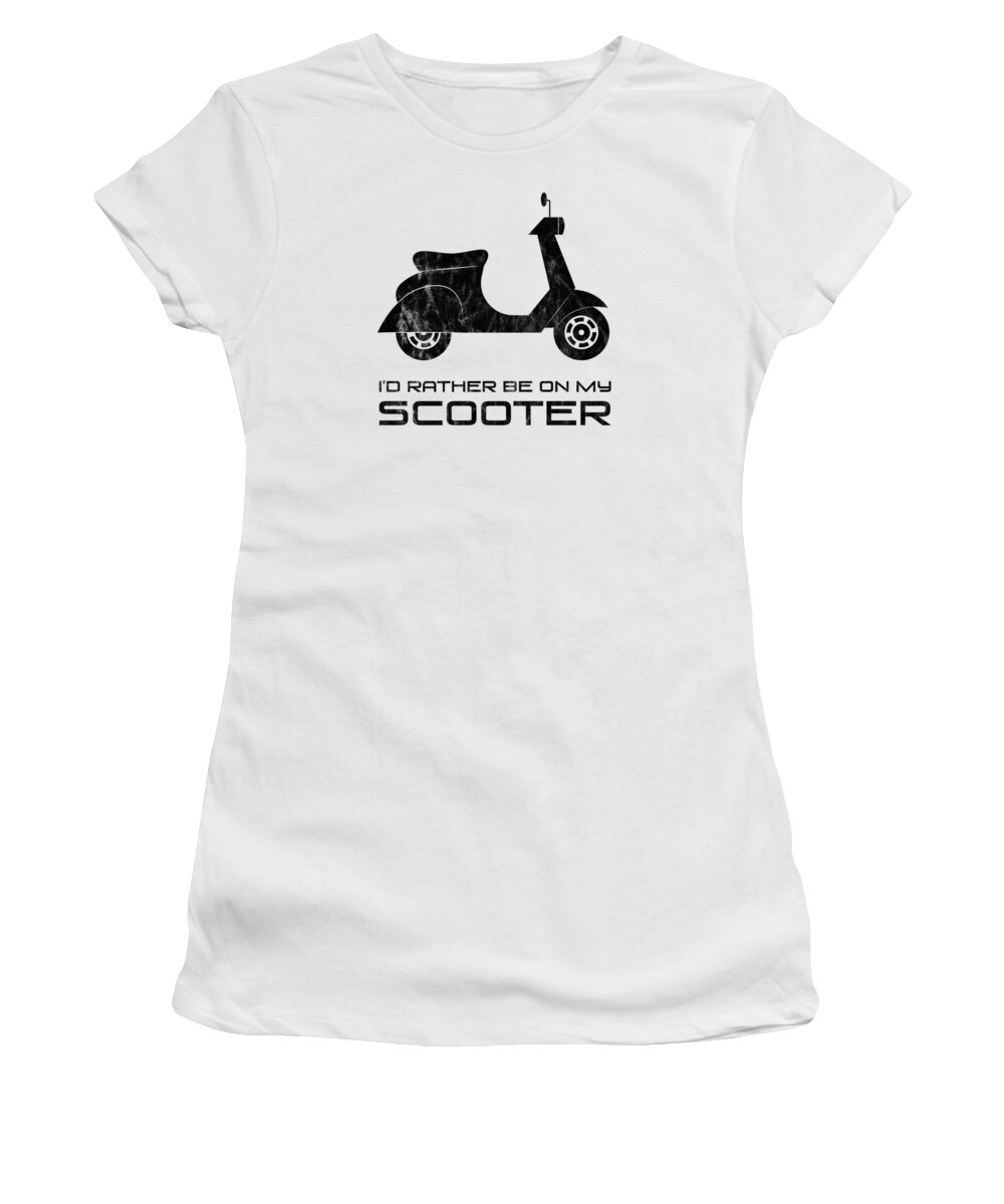 Id Rather Be on My Scooter Funny Motorbike Hip Black Women's T-Shirt by  Henry B - Pixels