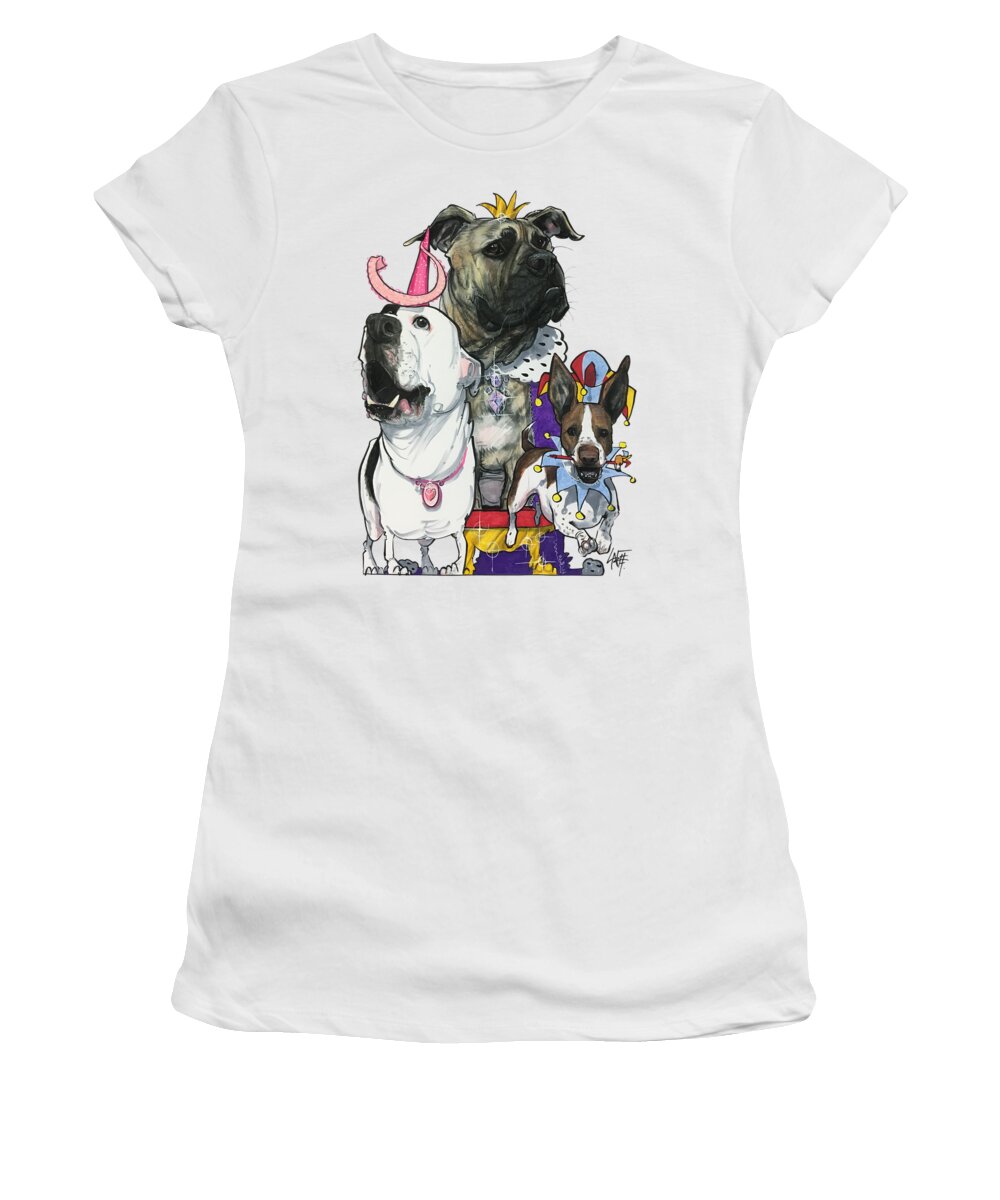 Jackson 4524 Women's T-Shirt featuring the drawing Jackson 4524 by Canine Caricatures By John LaFree