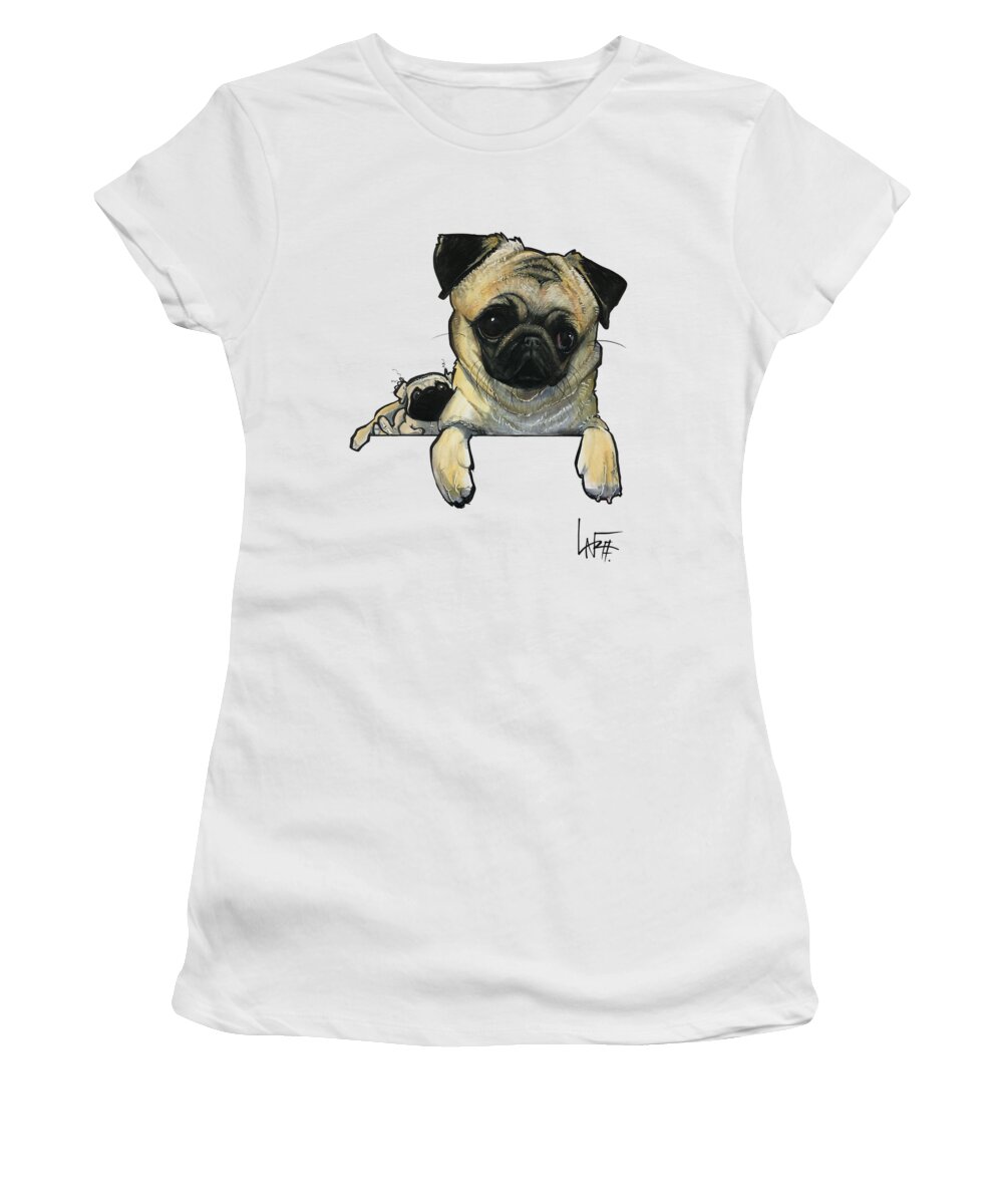 John Women's T-Shirt featuring the drawing John 4832 by Canine Caricatures By John LaFree