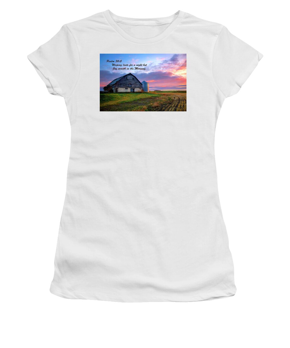 Inspirational Women's T-Shirt featuring the photograph Joy Cometh In The Morning by Harriet Feagin