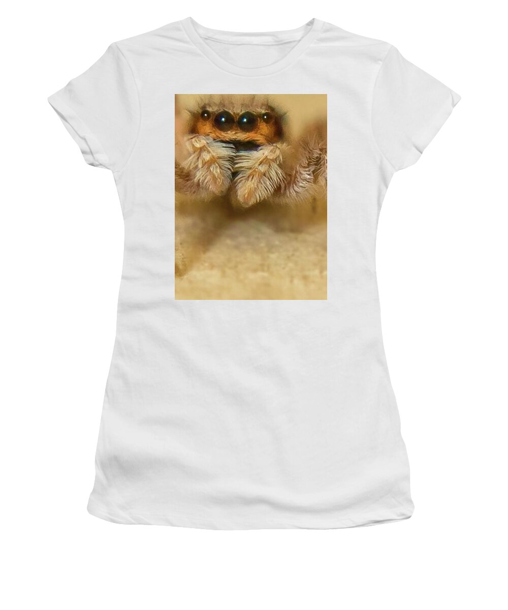 Spider Women's T-Shirt featuring the photograph Jumping Spider by Larry Linton