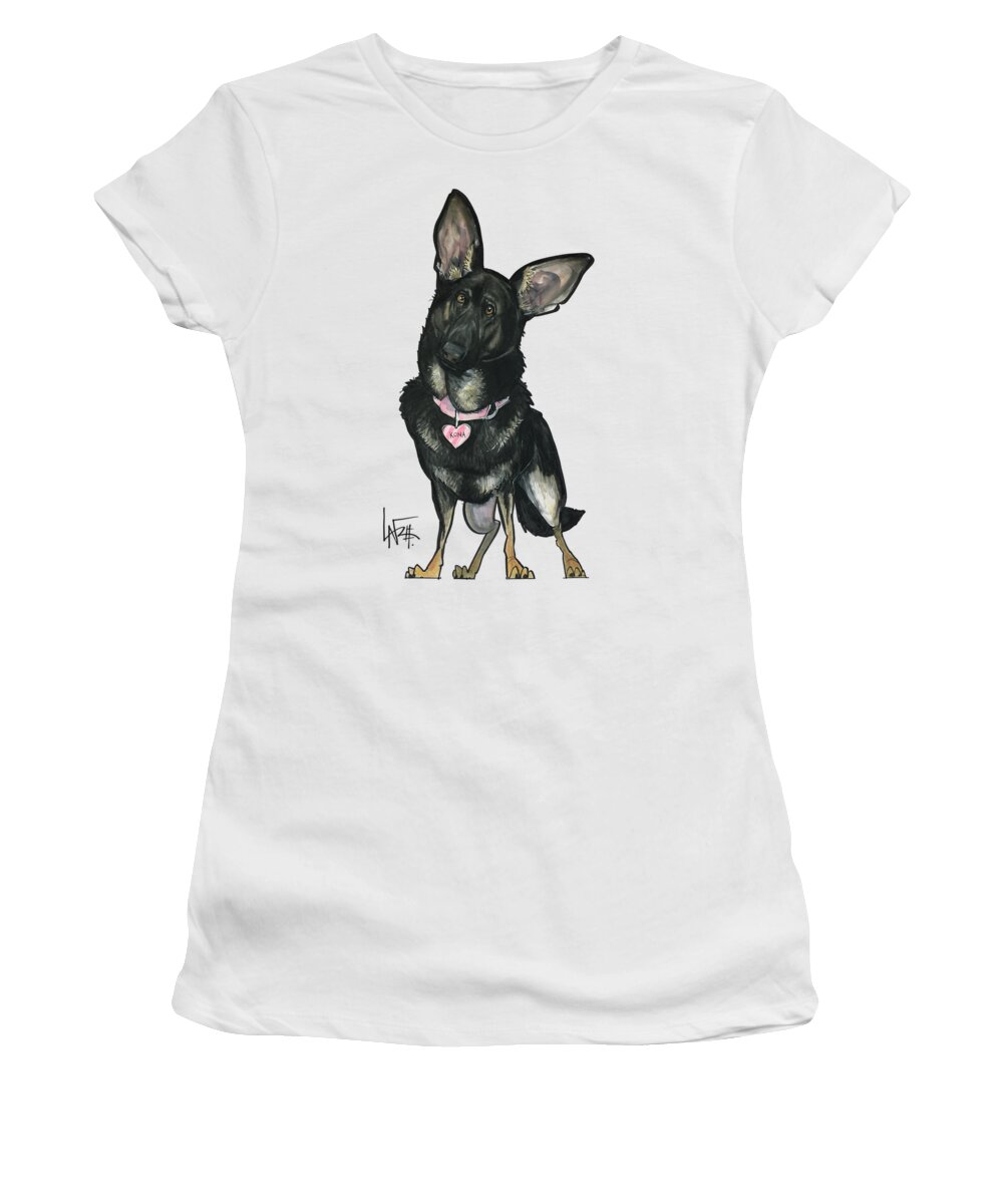 Kaiser Women's T-Shirt featuring the drawing Kaiser 4834 by Canine Caricatures By John LaFree