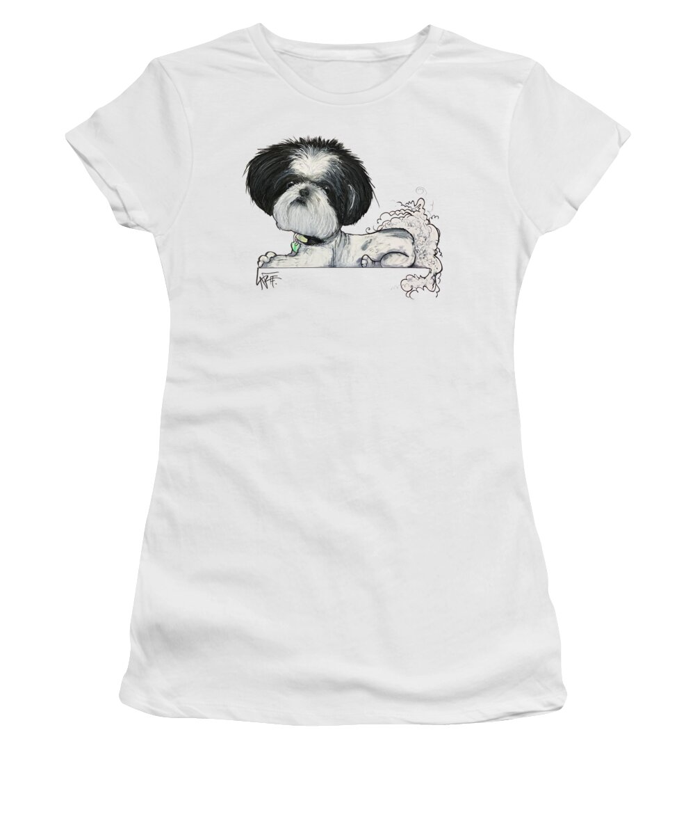 Kasper Women's T-Shirt featuring the drawing Kasper 5234 by Canine Caricatures By John LaFree
