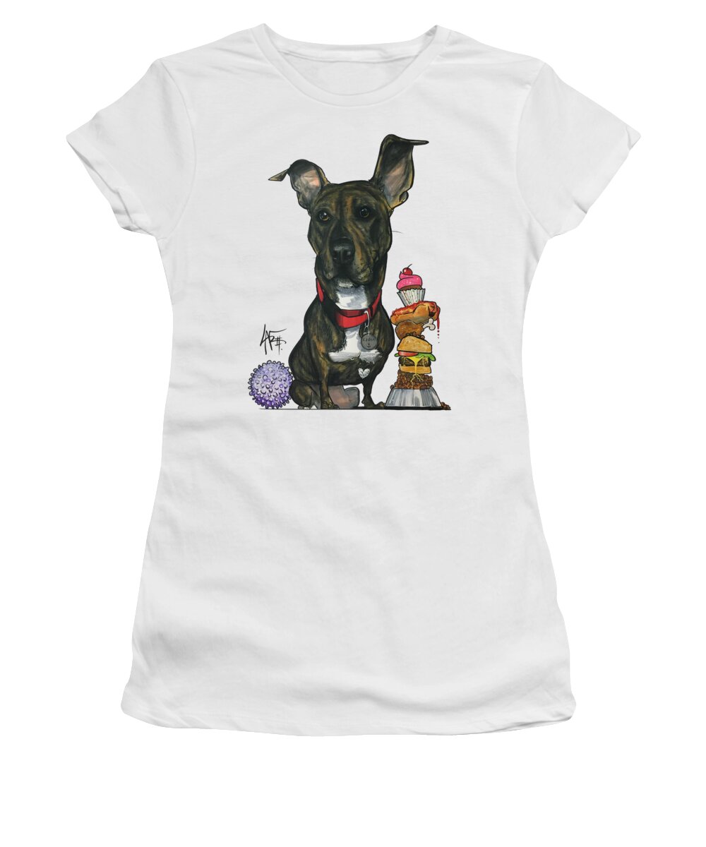 Kemp 4363 Women's T-Shirt featuring the drawing Kemp 4363 by Canine Caricatures By John LaFree